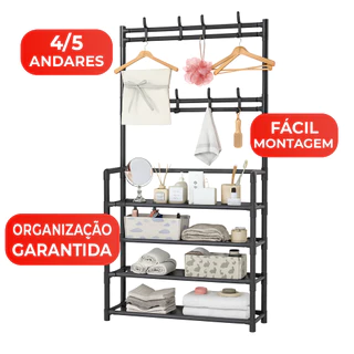 Arara 4/5 Andar Sapateira Organizadora Cabideiro Suporte Multiuso Sapato Tenis Roupa Quarto Armários em Oferta na Shopee