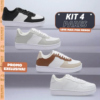 KIT 4 Tênis Casual Modinha Promocional Leve Mais por Menos - Direto de Fábrica - 34 ao 43 - Promoção