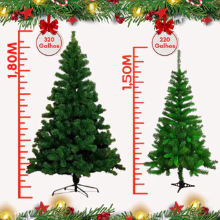 Árvore Natal Verde 1,80m 320 Galhos / 1,50m 220 Galhos -  Pronta Entrega NTY10180