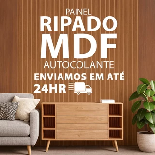 Kit 50 Ripado MDF Adesivo Decorativo Autocolante 45x11 Painel Ripado Parede 3D Premium Sala Quarto