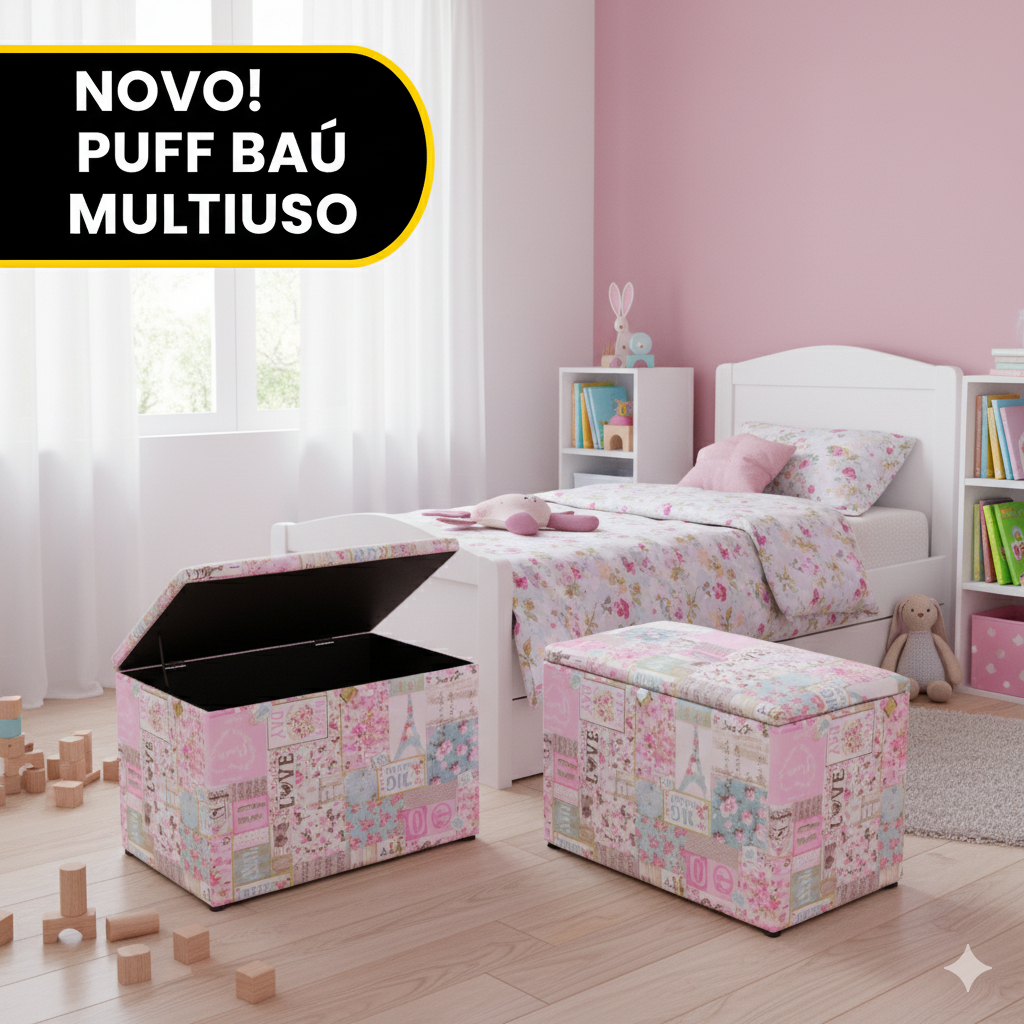 Puff Porta Objetos Varias Cores Estilo Baú | Shopee Brasil