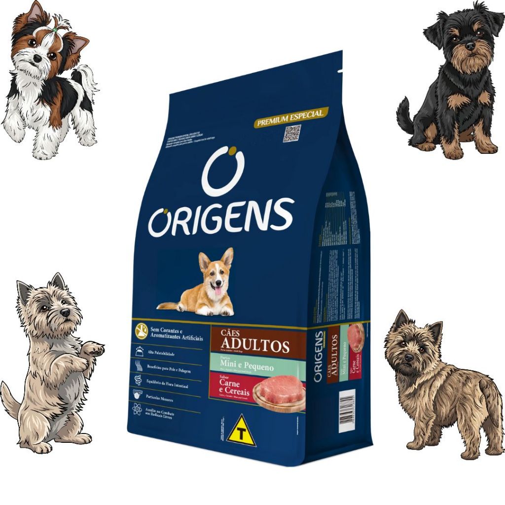 Ração Para Cachorros Adultos de Porte Pequeno Carne 15kg Origens ...