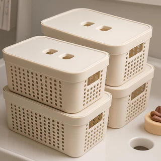 Kit 4 Caixas Organizadora Com Tampa 2 Litros em Plástico para Banheiro Organização em Promoção em Oferta na Shopee