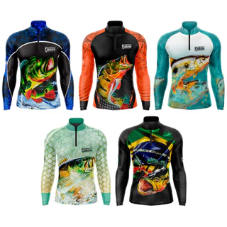 Camisa Pesca Camiseta Blusa De Pescador Proteção Uv50+ Esportiva Masculina