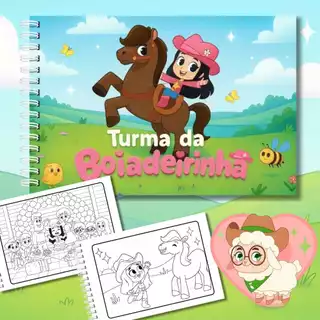 Livro de colorir TURMA DA BOIADEIRINHA | Capa dura | folhas grossas 180g | 50 folhas
