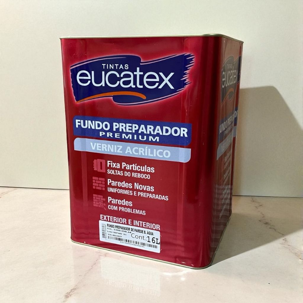 Fundo Preparador de parede Acrilico 16 Litros - EUCATEX ( Sela e Fixa ...