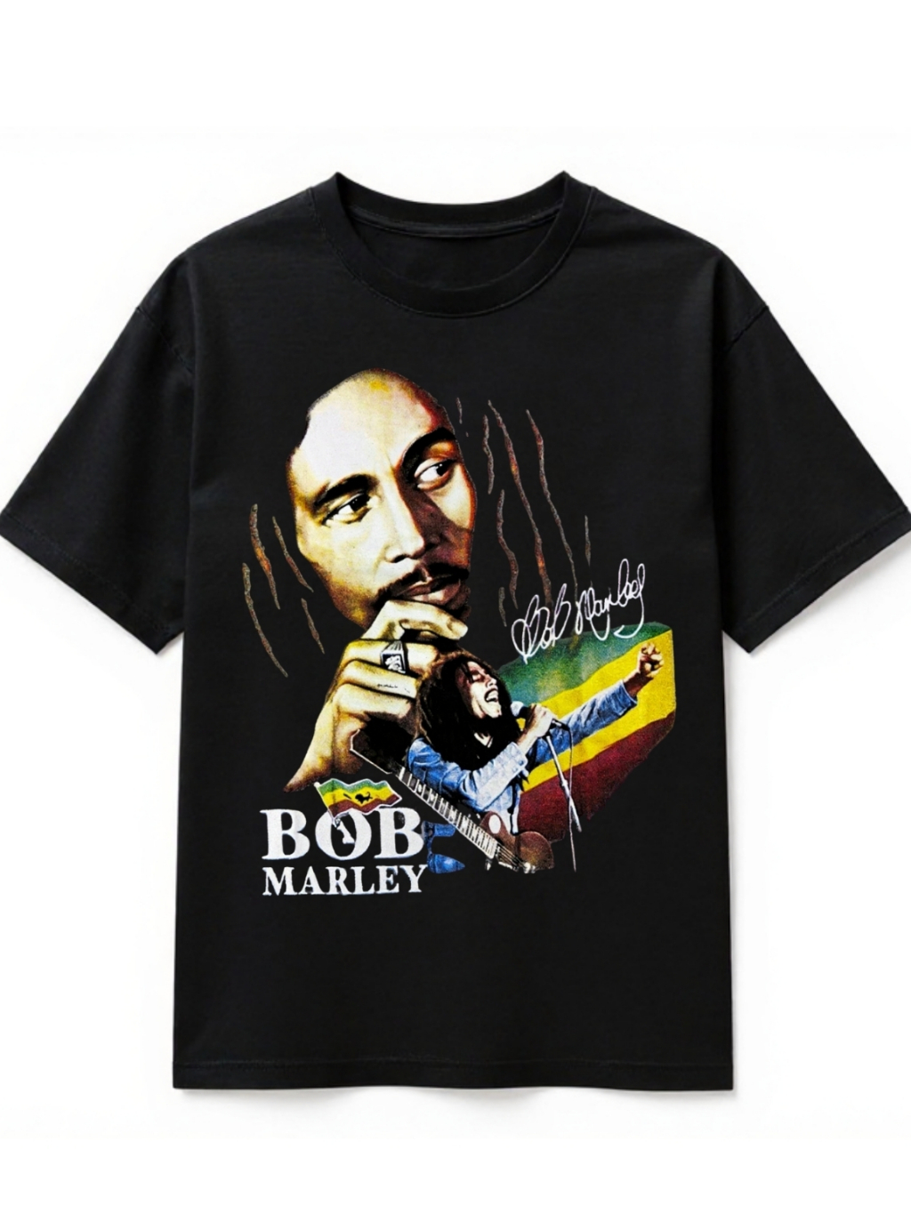 Camiseta Bob Marley Preta De Banda Masculina E Feminina (Unissex