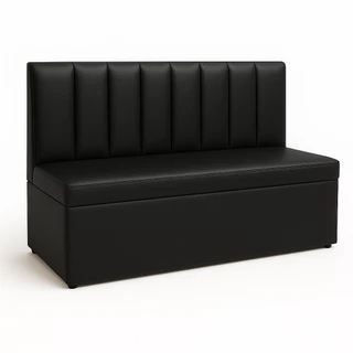 Conjunto Canto Alemão Baú Encosto Ripado Corino 1,15x45cm Decoração Sala de Jantar Sofa Conforatavel