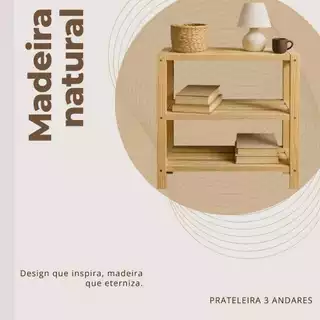 Estante Prateleira de Pinus Natual Prateleira De Canto Suporte Multiuso 3 Andares Envio Full em Oferta na Shopee
