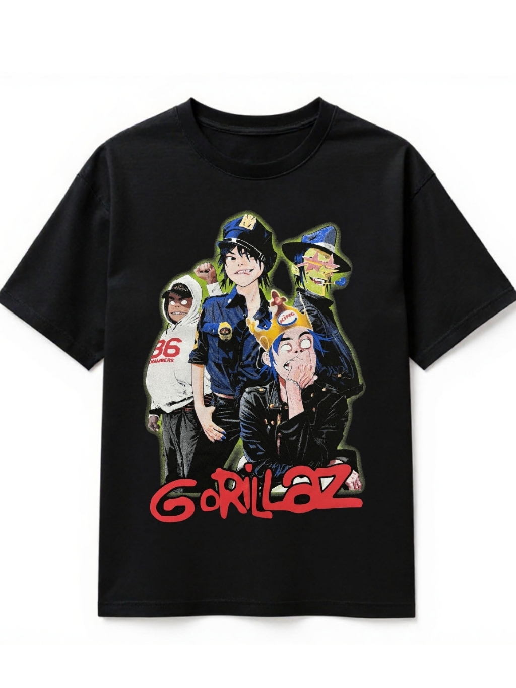 Camiseta Gorillaz Preta Banda De Rock Unissex 100% Algodão Adulto