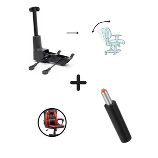 Kit Back System Gamer + Pistão Reforçado para Cadeira Gamer e Escritório – Suporta até 150kg