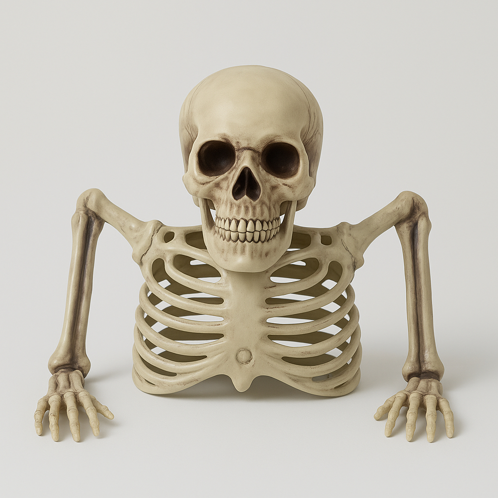 Esqueleto Assustador Halloween com Luz nos Olhos e Som – Decoração Terror Sobe do Chão
