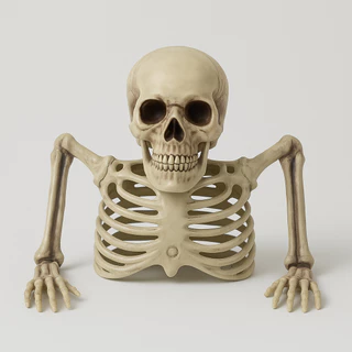 Esqueleto Assustador Halloween com Luz nos Olhos e Som – Decoração Terror Sobe do Chão