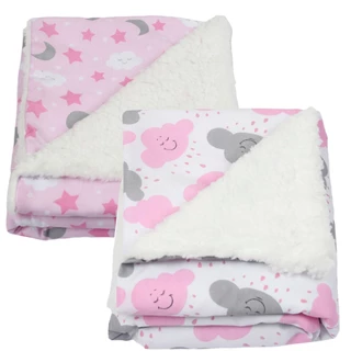 Kit Manta Cobertor Bebê Dupla Face Sherpa Algodão Menino Menina Promoção em Oferta na Shopee