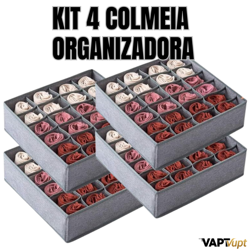 Kit 4 Colmeia Organizadora Gaveta Divisórias Guarda-Roupas Closet Malas Calcinhas Cuecas Biquini