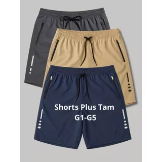 Kit3 Shorts Esportivos Masculinos Plus Tam G1-G5 alta-elasticidade com cordão+bolsos, Casual-treino
