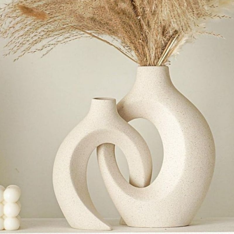 Conjunto de Vasos Decorativos Cerâmica Decoração Casa | Shopee Brasil