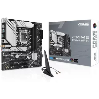 Direto do Japão Placa-mãe ASUS PRIME B760M-A WIFI D4 com LGA1700 B760 DDR4 mATX, compatível com CPUs Intel de 14ª, 13ª e 12ª gerações Nova