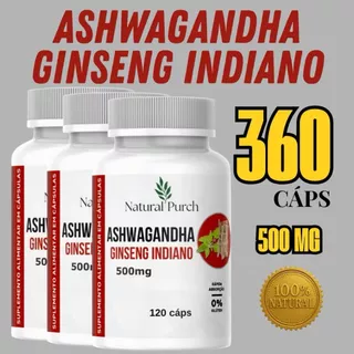 Ashwaganda Ginseng Indiano 120 Cápsulas 500mg - Produto 100% Natural