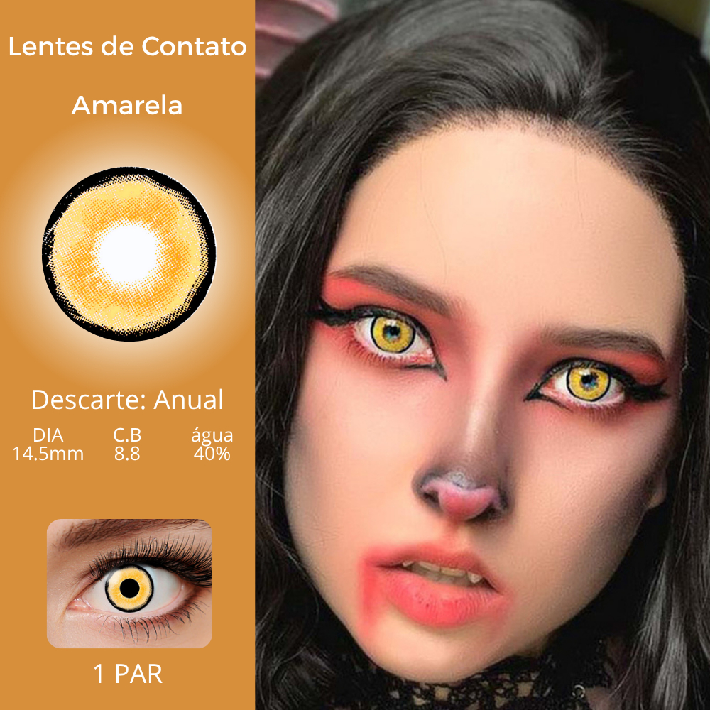 1 par anual Lentes de Contato Halloween Fantasia Cosplay Aquaman Yellow ...
