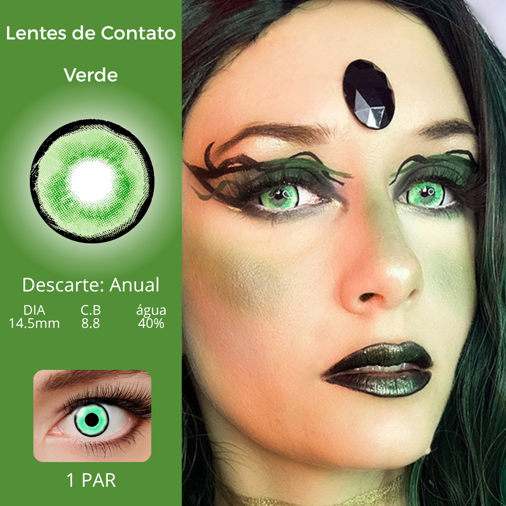 1 par anual Lentes de Contato Halloween Fantasia Cosplay Aquaman Green ...