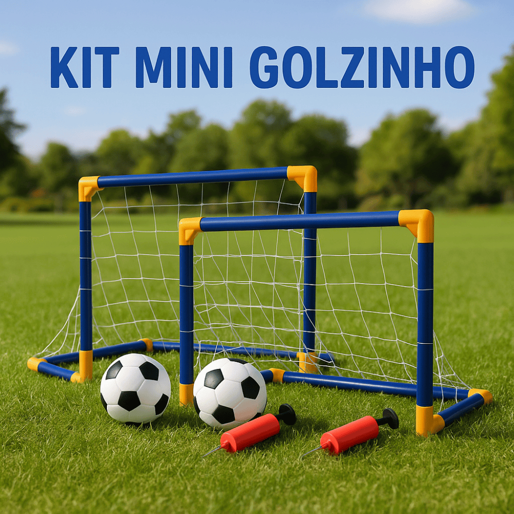 Kit Trave Golzinho Futebol Infantil – 2 Traves + 2 Bolas + 2 Bombas ...
