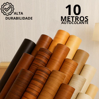 PAPEL DE PAREDE 10 METROS ADESIVO AUTOCOLANTE MADEIRA RIPARDO DECORATIVO LAVAVEL 3D