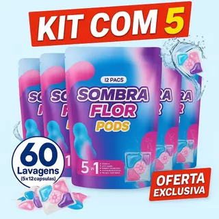 Sabão Cápsula Detergente Lava Roupas 5em1 pods 12 Cápsulas