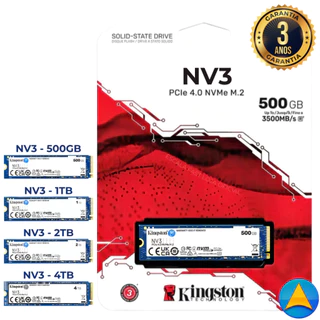 SSD NVME M.2 Kingston 4TB/ 2TB/ 1TB e 500GB NVMe PCIe 4.0 - SNV3S Preto