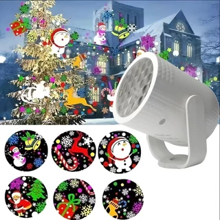 Mini projetor de luz de Natal LED portátil, RGB colorido, saída de cabo Tipo-C