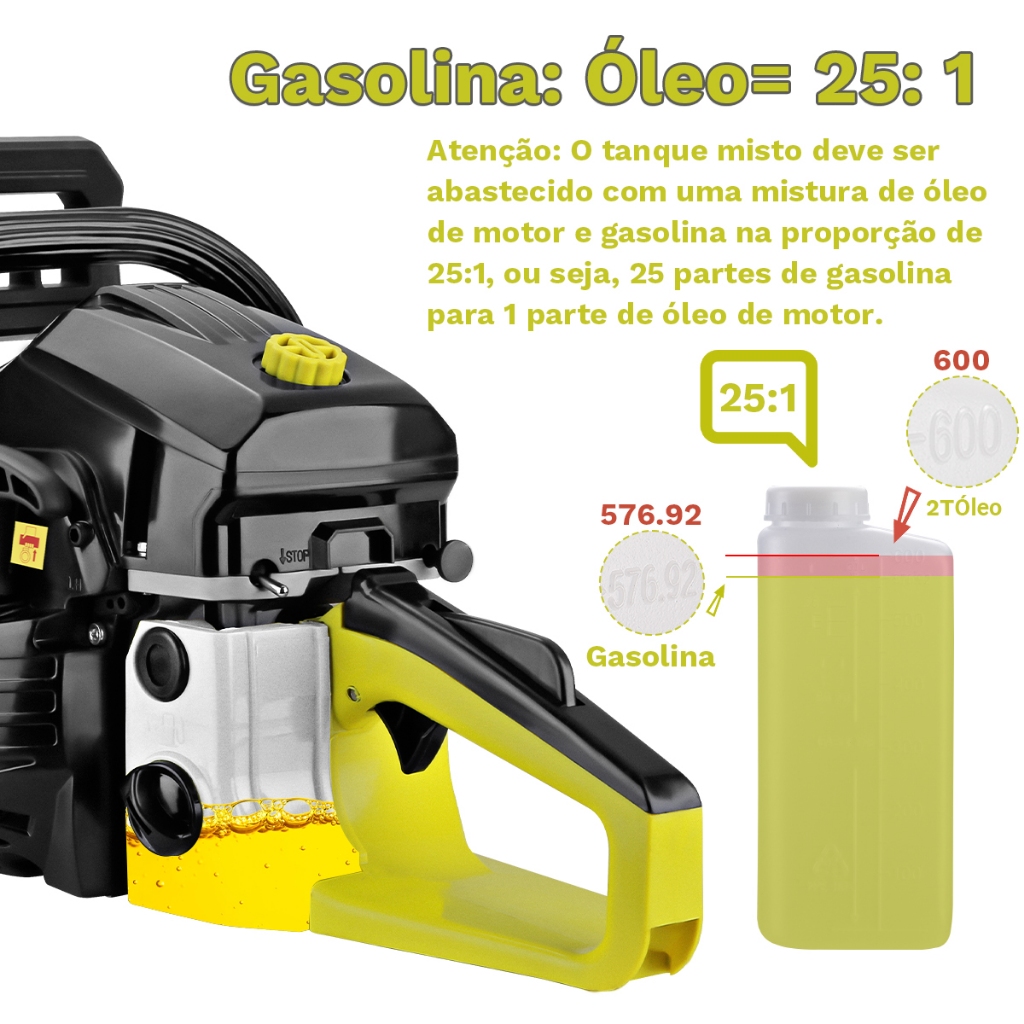 Motosserra A Gasolina 52cc Sabre Profissional Alta Potência Corte