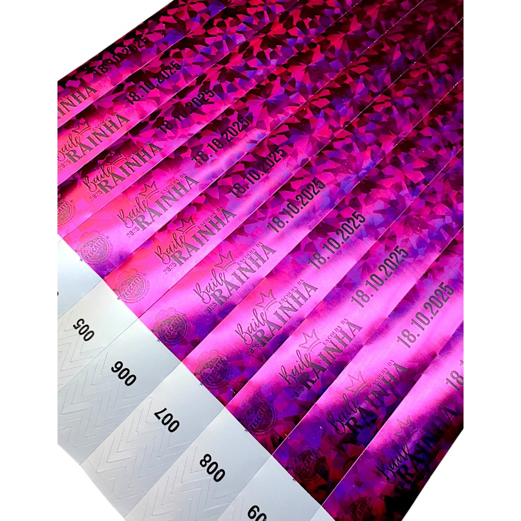 250 Pulseira de Identificação Holográfica 15 anos Casamento Chá