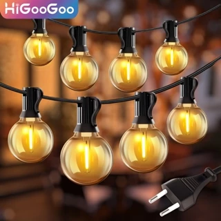 Inquebrável Varal De Luzes Festão Até 30 metro Com 55Lâmpadas Led Área Externa Gambiarra Jardim Decoração Carnaval Natal