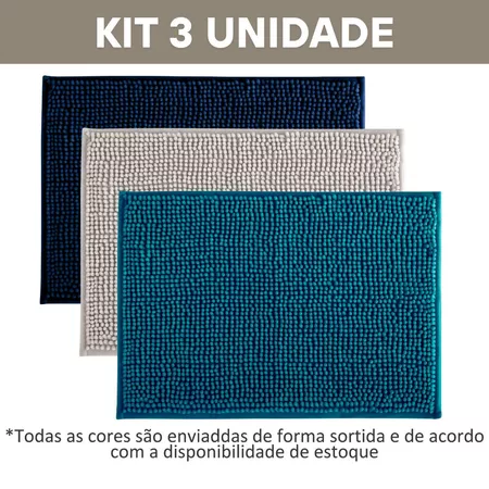 Kit Tapete Banheiro Microfibra Bolinha com 3 Peças Antiderrapante Bolinha Macio Promoção 950grs m2