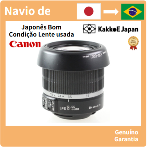 Lente zoom padrão Canon EF-S18-55mm F3.5-5.6 IS para câmeras APS-C