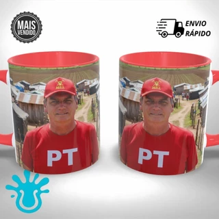 Caneca Personalizada Bolsonaro e Lula Inverso Meme Presente Único e Criativo