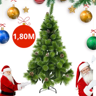 Arvore De Natal Neve 1,80m 500 Galhos Pinha Verde Media Metros Nevada Árvore Pinheiro