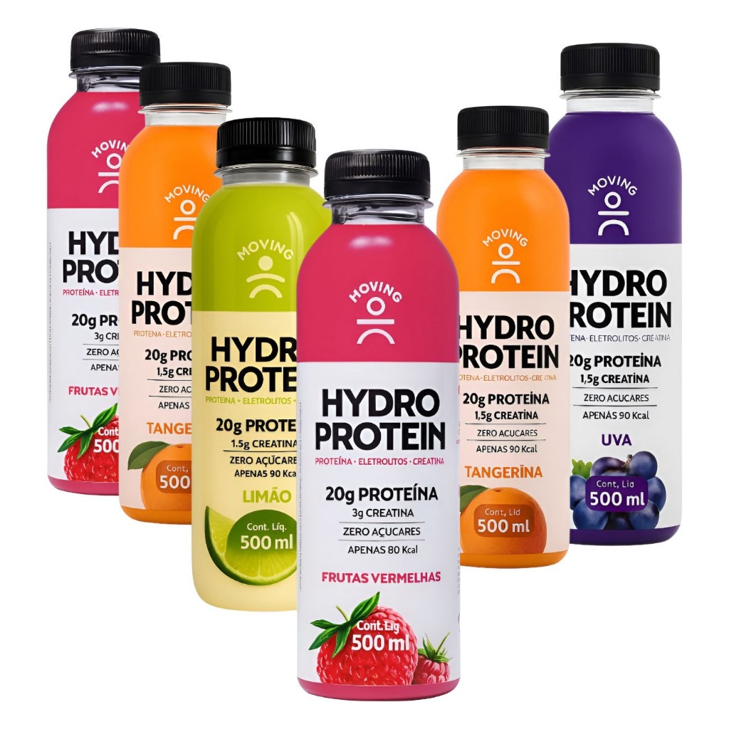KIt Isotónico Hydro Protein Moving - Sabores Misto - 6x500ml Veja ...