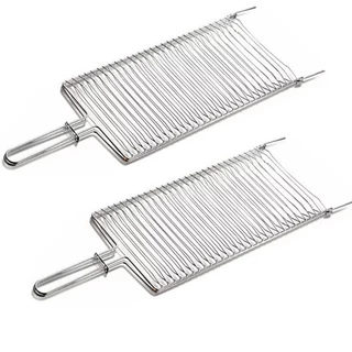 Grelha Dupla 70x20mm Churrasqueira | Aço Reforçado | Resistente Churrasco p/ Peixe Carne Frango