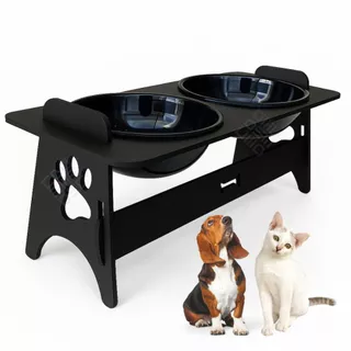 Bebedouro e Comedouro Elevado Para Gato e Cachorro Duplo com Tigela Removível p/ PET Envio Imediato