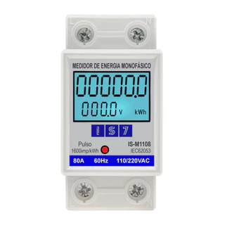 Medidor Consumo de Energia Monofásico 127/220V 80a Multifunção
