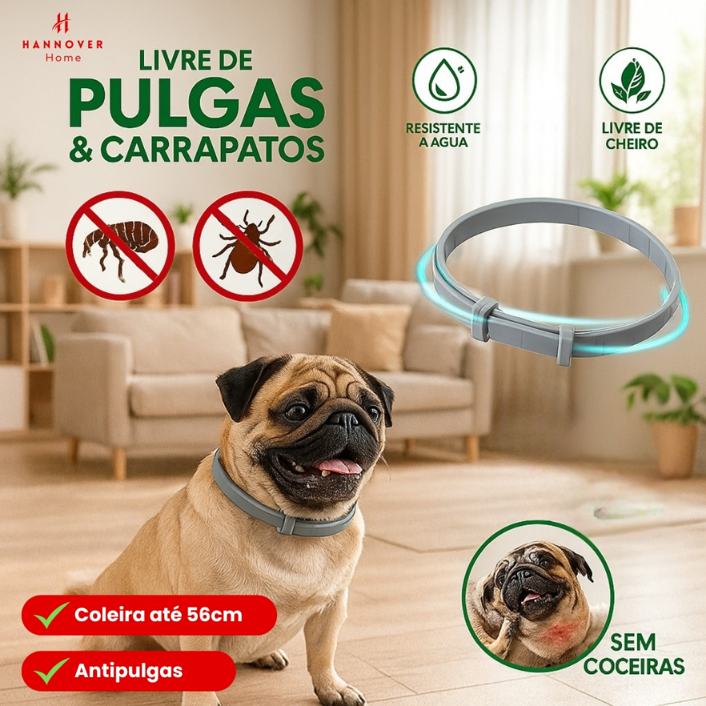 Coleira Para Cães Contra Pulgas , Carrapatos Dug's Antipulgas 3 Meses ...