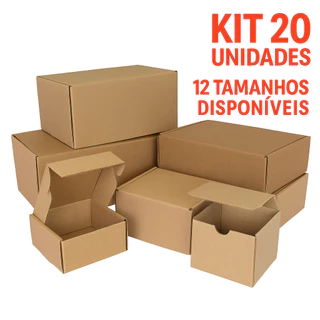 Caixa de Papelão para Envio – E-commerce / Correios – 10 Tamanhos – Kit c/ 20 un