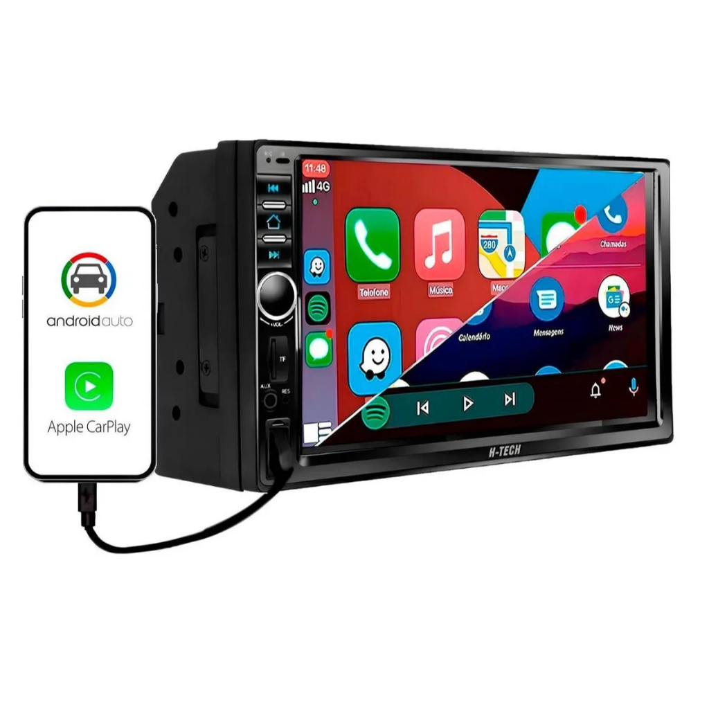 Central Multimídia 7po Carplay Android Auto Espelhamento Ubs H-Tech ...