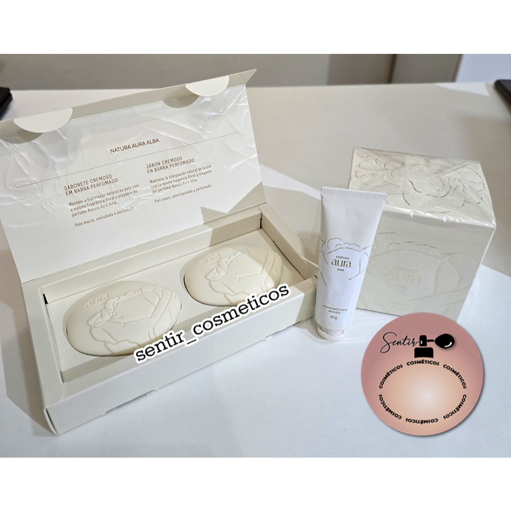 Kit Aura Alba Eau de parfum 75ml + Creme Mãos 40g + Caixa 2