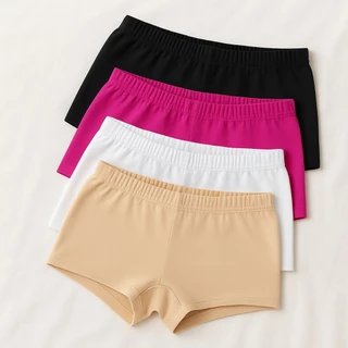 Kit 4 Calcinha Box Cueca Feminina Com Costura Básico Tecido Suplex Plus Size