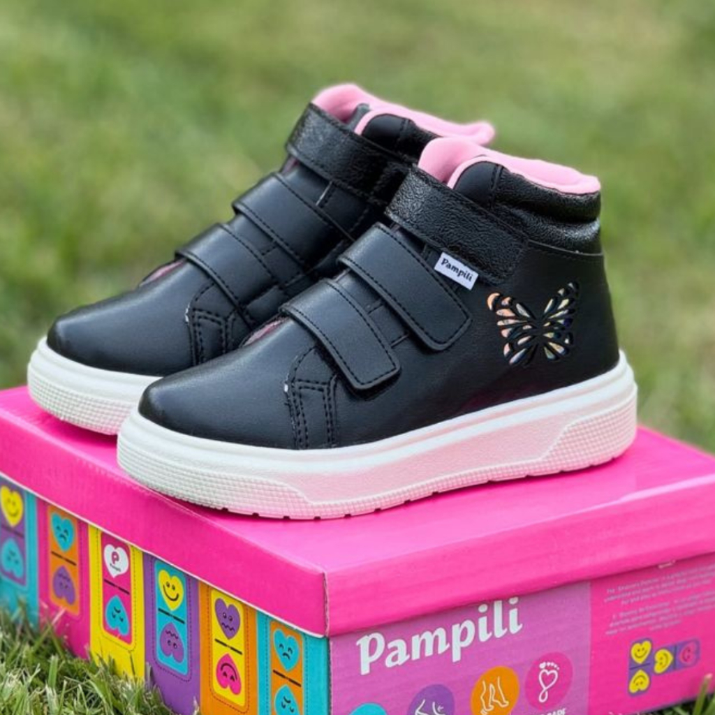 Tenis Infantil Cano Alto Pampili Led Borboleta Casual Divertido ...