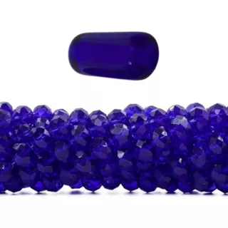 200 contas cristal 8mm Azul escuro transparente + Firma | Guia umbanda candomblé