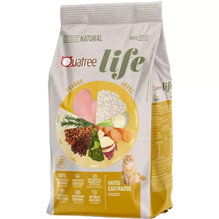 Ração Quatree Life Gatos Castrados Sabor Frango e Arroz 10,1Kg em Oferta na Shopee