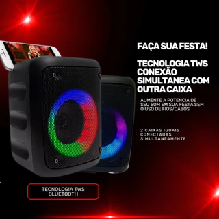Caixa de Som Bluetooth Caixinha Som Portatil Potente com Excelentes Graves Luzes Radio Fm Usb Sd Selo Anatel em Oferta na Shopee